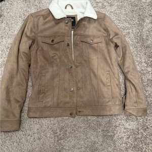Hollister Tan Sherpa-Lined Jacket
